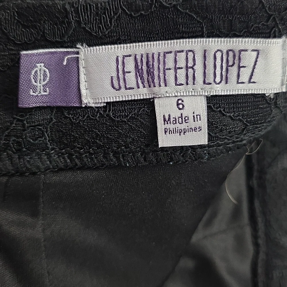 Jennifer Lopez Black Lace Pencil Skirt Lined Classic JLO